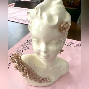 Bust of woman - white ceramic or porcelain